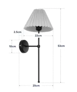 GloboStar® LING 204-0188 Μοντέρνο Φωτιστικό Τοίχου Απλίκα Μονόφωτο 1 x E27 AC 220-240V IP20 Μπεζ & Μαύρο – Μ22 x Π22 x Υ50cm