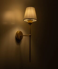 GloboStar® LING 204-0189 Μοντέρνο Φωτιστικό Τοίχου Απλίκα Μονόφωτο 1 x E27 AC 220-240V IP20 Μπεζ & Μαύρο – Μ13 x Π13 x Υ50cm