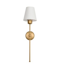 GloboStar® LING 204-0189 Μοντέρνο Φωτιστικό Τοίχου Απλίκα Μονόφωτο 1 x E27 AC 220-240V IP20 Μπεζ & Μαύρο – Μ13 x Π13 x Υ50cm