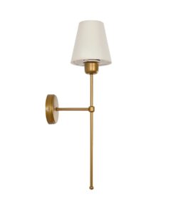 GloboStar® LING 204-0189 Μοντέρνο Φωτιστικό Τοίχου Απλίκα Μονόφωτο 1 x E27 AC 220-240V IP20 Μπεζ & Μαύρο – Μ13 x Π13 x Υ50cm