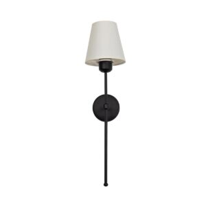 GloboStar® LING 204-0190 Μοντέρνο Φωτιστικό Τοίχου Απλίκα Μονόφωτο 1 x E27 AC 220-240V IP20 Μπεζ & Μαύρο – Μ13 x Π13 x Υ50cm