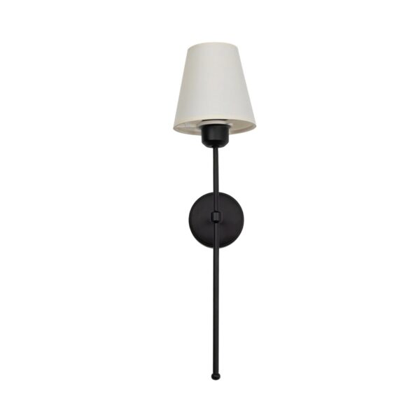 GloboStar® LING 204-0190 Μοντέρνο Φωτιστικό Τοίχου Απλίκα Μονόφωτο 1 x E27 AC 220-240V IP20 Μπεζ & Μαύρο – Μ13 x Π13 x Υ50cm