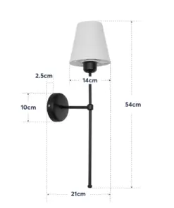 GloboStar® LING 204-0190 Μοντέρνο Φωτιστικό Τοίχου Απλίκα Μονόφωτο 1 x E27 AC 220-240V IP20 Μπεζ & Μαύρο – Μ13 x Π13 x Υ50cm