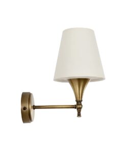 GloboStar® SUSE 204-0191 Μοντέρνο Φωτιστικό Τοίχου Απλίκα Μονόφωτο 1 x E27 AC 220-240V IP20 Μπεζ & Μπρούτζινο – Μ23 x Π13 x Υ21cm