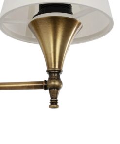 GloboStar® SUSE 204-0191 Μοντέρνο Φωτιστικό Τοίχου Απλίκα Μονόφωτο 1 x E27 AC 220-240V IP20 Μπεζ & Μπρούτζινο – Μ23 x Π13 x Υ21cm