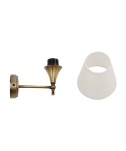 GloboStar® SUSE 204-0191 Μοντέρνο Φωτιστικό Τοίχου Απλίκα Μονόφωτο 1 x E27 AC 220-240V IP20 Μπεζ & Μπρούτζινο – Μ23 x Π13 x Υ21cm