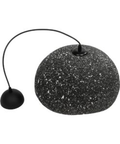 GloboStar® STONE 204-0194 Μοντέρνο Κρεμαστό Φωτιστικό Καμπάνα Μονόφωτο 1 x E27 IP20 Μαύρο Με Λευκό Πολυστερίνη με Ρητίνη – Μ35 x Π31 x Υ26cm
