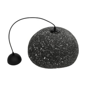 GloboStar® STONE 204-0194 Μοντέρνο Κρεμαστό Φωτιστικό Καμπάνα Μονόφωτο 1 x E27 IP20 Μαύρο Με Λευκό Πολυστερίνη με Ρητίνη – Μ35 x Π31 x Υ26cm