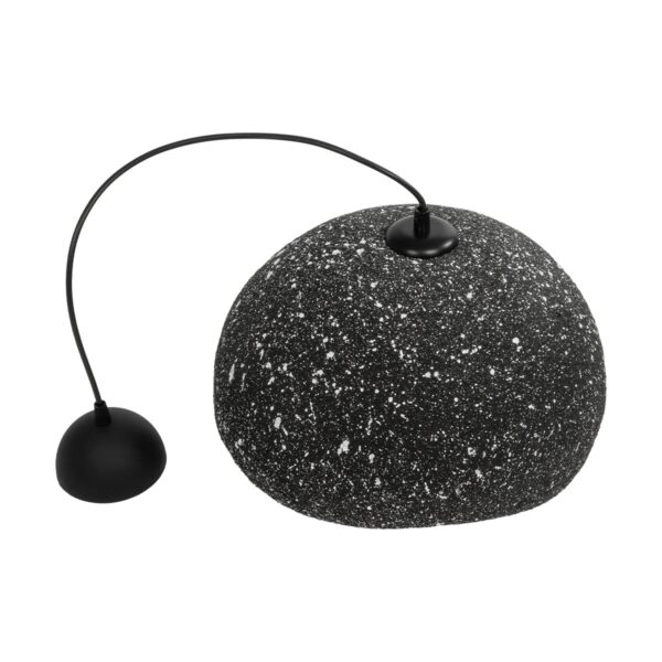 GloboStar® STONE 204-0194 Μοντέρνο Κρεμαστό Φωτιστικό Καμπάνα Μονόφωτο 1 x E27 IP20 Μαύρο Με Λευκό Πολυστερίνη με Ρητίνη – Μ35 x Π31 x Υ26cm