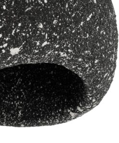 GloboStar® STONE 204-0194 Μοντέρνο Κρεμαστό Φωτιστικό Καμπάνα Μονόφωτο 1 x E27 IP20 Μαύρο Με Λευκό Πολυστερίνη με Ρητίνη – Μ35 x Π31 x Υ26cm