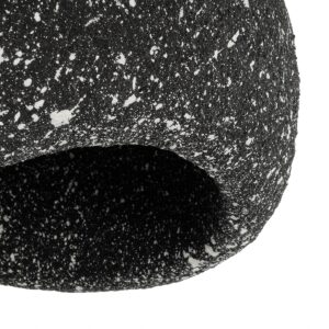 GloboStar® STONE 204-0194 Μοντέρνο Κρεμαστό Φωτιστικό Καμπάνα Μονόφωτο 1 x E27 IP20 Μαύρο Με Λευκό Πολυστερίνη με Ρητίνη – Μ35 x Π31 x Υ26cm