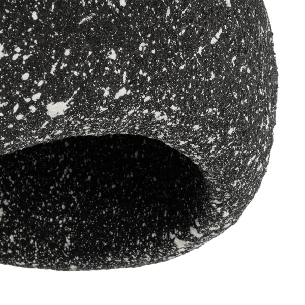 GloboStar® STONE 204-0194 Μοντέρνο Κρεμαστό Φωτιστικό Καμπάνα Μονόφωτο 1 x E27 IP20 Μαύρο Με Λευκό Πολυστερίνη με Ρητίνη – Μ35 x Π31 x Υ26cm