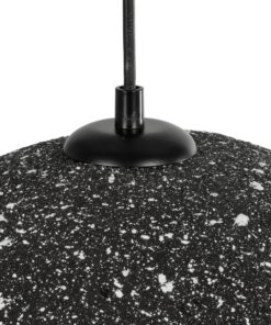 GloboStar® STONE 204-0194 Μοντέρνο Κρεμαστό Φωτιστικό Καμπάνα Μονόφωτο 1 x E27 IP20 Μαύρο Με Λευκό Πολυστερίνη με Ρητίνη – Μ35 x Π31 x Υ26cm