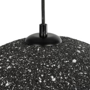 GloboStar® STONE 204-0194 Μοντέρνο Κρεμαστό Φωτιστικό Καμπάνα Μονόφωτο 1 x E27 IP20 Μαύρο Με Λευκό Πολυστερίνη με Ρητίνη – Μ35 x Π31 x Υ26cm