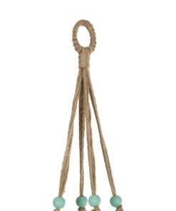 GloboStar® Artificial Garden PUEBLO 20532 Διακοσμητική Κεραμική Γλάστρα Λευκή με Μακραμέ Μ13 x Π13 x Υ12 cm