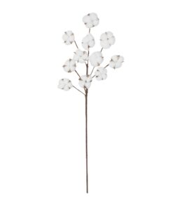 GloboStar® Artificial Garden COTTON BRANCH 20569 Τεχνητό Διακοσμητικό Κλαδί Βαμβάκι Μ30 x Π6 x Υ80 cm