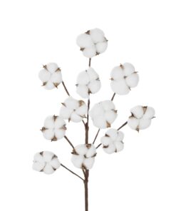 GloboStar® Artificial Garden COTTON BRANCH 20569 Τεχνητό Διακοσμητικό Κλαδί Βαμβάκι Μ30 x Π6 x Υ80 cm