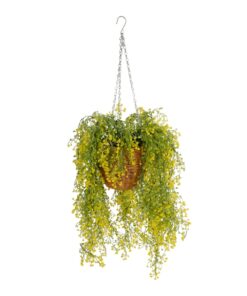 GloboStar® Artificial Garden GOLDEN BELL WILLOW HANGING PLANT 20626 Τεχνητό Κρεμαστό Διακοσμητικό Φυτό Κίτρινη Ιτιά Μ40 x Π40 x Y60cm
