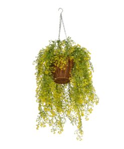 GloboStar® Artificial Garden GOLDEN BELL WILLOW HANGING PLANT 20626 Τεχνητό Κρεμαστό Διακοσμητικό Φυτό Κίτρινη Ιτιά Μ40 x Π40 x Y60cm