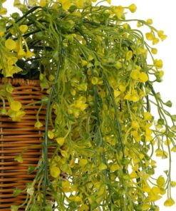 GloboStar® Artificial Garden GOLDEN BELL WILLOW HANGING PLANT 20626 Τεχνητό Κρεμαστό Διακοσμητικό Φυτό Κίτρινη Ιτιά Μ40 x Π40 x Y60cm