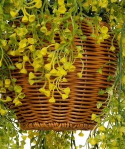 GloboStar® Artificial Garden GOLDEN BELL WILLOW HANGING PLANT 20626 Τεχνητό Κρεμαστό Διακοσμητικό Φυτό Κίτρινη Ιτιά Μ40 x Π40 x Y60cm