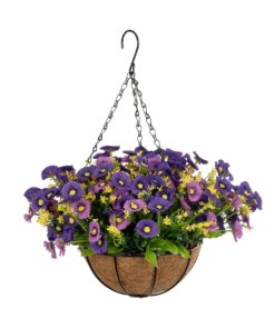 GloboStar® Artificial Garden GERBERA HANGING PLANT 20637 Τεχνητό Κρεμαστό Διακοσμητικό Φυτό Ζέρμπερας Μ40 x Π40 x Y46cm