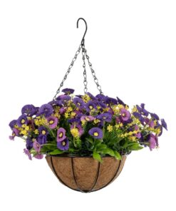 GloboStar® Artificial Garden GERBERA HANGING PLANT 20637 Τεχνητό Κρεμαστό Διακοσμητικό Φυτό Ζέρμπερας Μ40 x Π40 x Y46cm