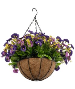GloboStar® Artificial Garden GERBERA HANGING PLANT 20637 Τεχνητό Κρεμαστό Διακοσμητικό Φυτό Ζέρμπερας Μ40 x Π40 x Y46cm
