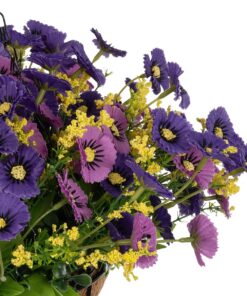 GloboStar® Artificial Garden GERBERA HANGING PLANT 20637 Τεχνητό Κρεμαστό Διακοσμητικό Φυτό Ζέρμπερας Μ40 x Π40 x Y46cm