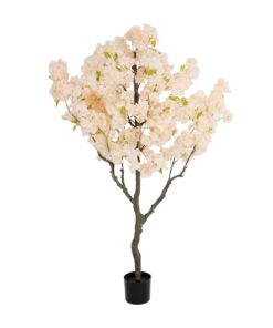GloboStar® Artificial Garden SALMON CHERRY BLOSSOM TREE 20678 Τεχνητό Διακοσμητικό Δέντρο Απαλό Ροζ Άνθος Κερασιάς Υ160cm