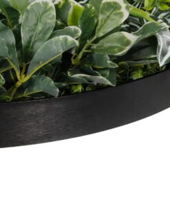 GloboStar® Artificial Garden VARIOUS PLANTS ROUND WALL DISC 20691 Τεχνητό Διακοσμητικό Στρογγυλό Πάνελ Φυλλωσιάς – Κάθετος Κήπος Μιξ Μ60 x Π60 x Υ20cm