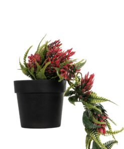 GloboStar® Artificial Garden HANGING RED PINE CONE 20869 Τεχνητό Κρεμαστό Διακοσμητικό Φυτό Κόκκινο Κουκουνάρι Μ17 x Π17 x Υ50cm