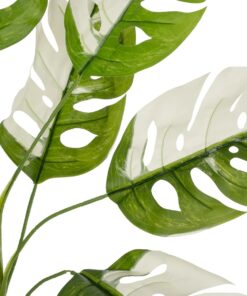 GloboStar® Artificial Garden ALBINO MONSTERA 20938 Τεχνητό Διακοσμητικό Φυτό Πράσινη & Λευκή Μονστέρα Μ90 x Π90 x Υ90cm