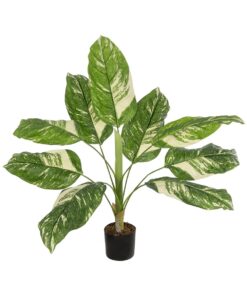 GloboStar® Artificial Garden DIEFFENBACHIA 20941 Τεχνητό Διακοσμητικό Φυτό Πράσινη & Μπεζ Διφενμπάχια Μ80 x Π80 x Υ90cm