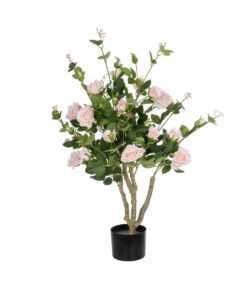GloboStar® Artificial Garden LIGHT PINK ROSES 21071 Τεχνητό Διακοσμητικό Δέντρο Τριανταφυλλιά Μ50 x Π50 x Υ90cm