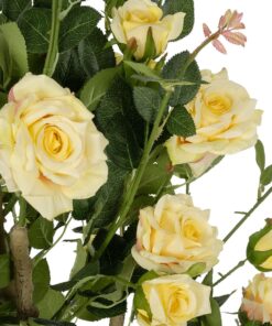 GloboStar® Artificial Garden YELLOW ROSES 21073 Τεχνητό Διακοσμητικό Δέντρο Τριανταφυλλιά Μ50 x Π50 x Υ90cm