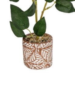 GloboStar® Artificial Garden PINK ROSE 20984 Διακοσμητικό Φυτό Ροζ Τριαντάφυλλα Υ38cm