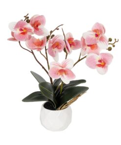 GloboStar® Artificial Garden PINK ORCHID 21075 Διακοσμητικό Φυτό Ροζ Ορχιδέα Υ30cm