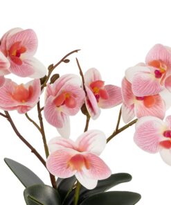 GloboStar® Artificial Garden PINK ORCHID 21075 Διακοσμητικό Φυτό Ροζ Ορχιδέα Υ30cm