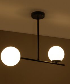 GLOBOSTAR® GLOBUS 201-0118 Μοντέρνο Φωτιστικό Οροφής με Ντουί 2 x E27 AC 220-240V IP20 – Μαύρο & Λευκό – Μ65 x Π15 x Υ23cm