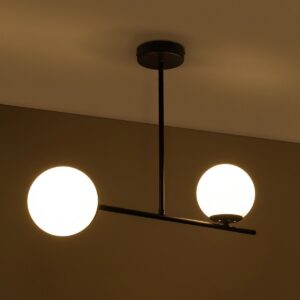 GLOBOSTAR® GLOBUS 201-0118 Μοντέρνο Φωτιστικό Οροφής με Ντουί 2 x E27 AC 220-240V IP20 – Μαύρο & Λευκό – Μ65 x Π15 x Υ23cm