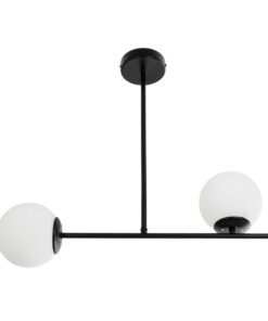 GLOBOSTAR® GLOBUS 201-0118 Μοντέρνο Φωτιστικό Οροφής με Ντουί 2 x E27 AC 220-240V IP20 – Μαύρο & Λευκό – Μ65 x Π15 x Υ23cm