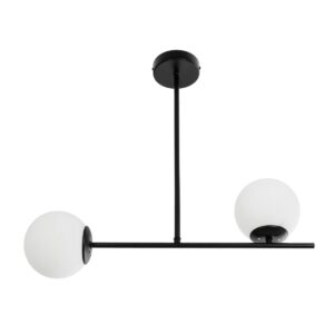 GLOBOSTAR® GLOBUS 201-0118 Μοντέρνο Φωτιστικό Οροφής με Ντουί 2 x E27 AC 220-240V IP20 – Μαύρο & Λευκό – Μ65 x Π15 x Υ23cm