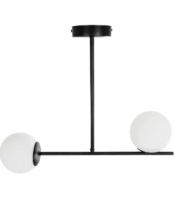 GLOBOSTAR® GLOBUS 201-0118 Μοντέρνο Φωτιστικό Οροφής με Ντουί 2 x E27 AC 220-240V IP20 – Μαύρο & Λευκό – Μ65 x Π15 x Υ23cm