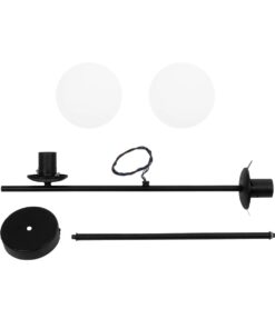 GLOBOSTAR® GLOBUS 201-0118 Μοντέρνο Φωτιστικό Οροφής με Ντουί 2 x E27 AC 220-240V IP20 – Μαύρο & Λευκό – Μ65 x Π15 x Υ23cm