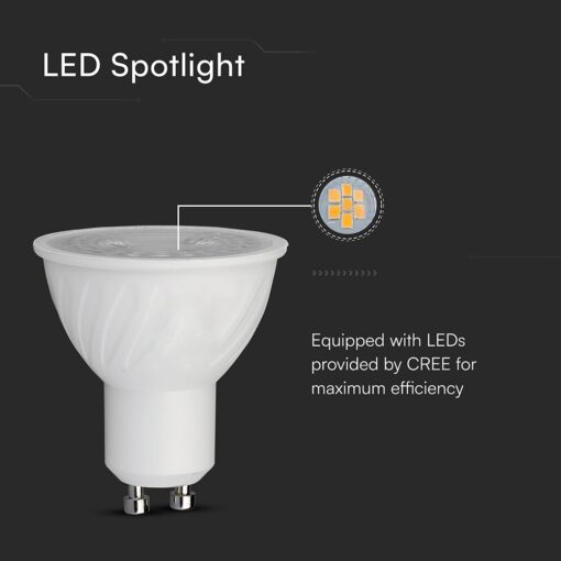 LED Λάμπα GU10 CREE CHIP 6W V-TAC Dimmable 38° 445lm Φυσικό Λευκό 4000K – 211966