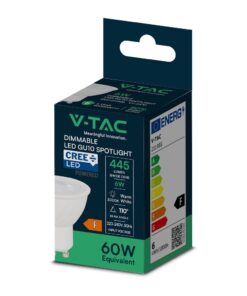 LED Λάμπα GU10 CREE CHIP 6W V-TAC Dimmable 110° 445lm Φυσικό Λευκό 4000K – 211996
