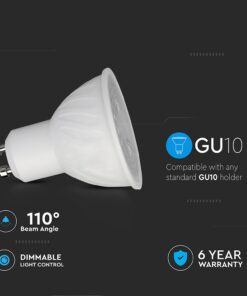 LED Λάμπα GU10 CREE CHIP 6W V-TAC Dimmable 110° 445lm Φυσικό Λευκό 4000K – 211996