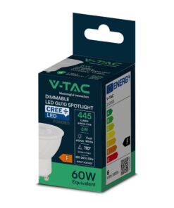 LED Λάμπα GU10 V-TAC Cree Chip 6W Dimmable 110° 445lm Ψυχρό Λευκό 6500K 6yrs Wty 212006VT