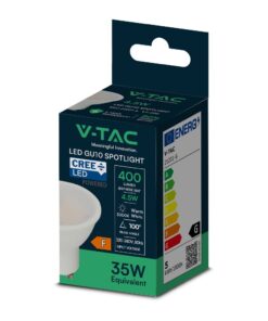LED Λάμπα GU10 CREE CHIP 4.5W V-TAC 110° 400lm 3000K – 21201-6